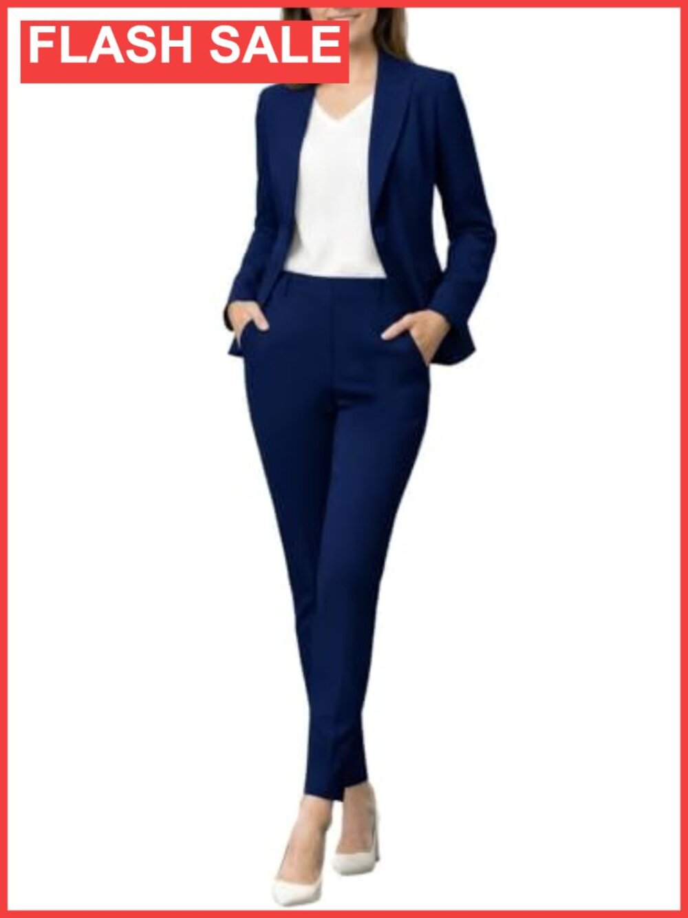Women's Professional Pant Suit Set Stretchy Blazer and Pants